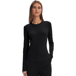 Varley Deane Long Sleeve Tee, Black, Size Small